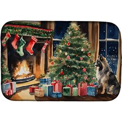 0.2 x 21 x 14 in. Keeshond Cozy Christmas Dish Drying Mat