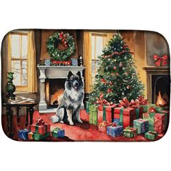 0.2 x 21 x 14 in. Keeshond Cozy Christmas Dish Drying Mat