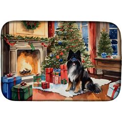 0.2 x 21 x 14 in. Keeshond Cozy Christmas Dish Drying Mat