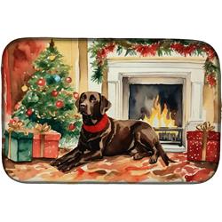 0.2 x 21 x 14 in. Labrador Retriever Cozy Christmas Dish Drying Mat