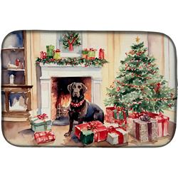 0.2 x 21 x 14 in. Labrador Retriever Cozy Christmas Dish Drying Mat
