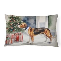 3 x 16 x 12 in. English Foxhound Cozy Christmas Throw Pillow