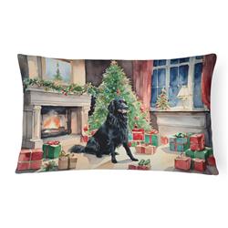 3 x 16 x 12 in. Flat-Coated Retriever Cozy Christmas Throw Pillow