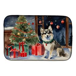 0.2 x 21 x 14 in. Alaskan Klee Kai Cozy Christmas Dish Drying Mat