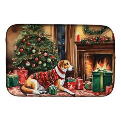 0.2 x 21 x 14 in. American Foxhound Cozy Christmas Dish Drying Mat