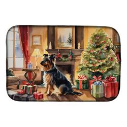 0.2 x 21 x 14 in. Australian Terrier Cozy Christmas Dish Drying Mat