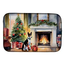 0.2 x 21 x 14 in. Basenji Cozy Christmas Dish Drying Mat