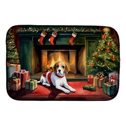 0.2 x 21 x 14 in. Beagle Cozy Christmas Dish Drying Mat