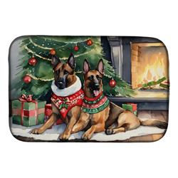 0.2 x 21 x 14 in. Belgian Malinois Cozy Christmas Dish Drying Mat