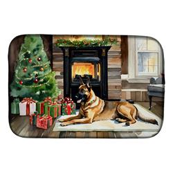 0.2 x 21 x 14 in. Belgian Malinois Cozy Christmas Dish Drying Mat