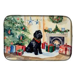 0.2 x 21 x 14 in. Black Russian Terrier Cozy Christmas Dish Drying Mat