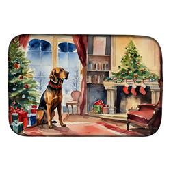 0.2 x 21 x 14 in. Bloodhound Cozy Christmas Dish Drying Mat