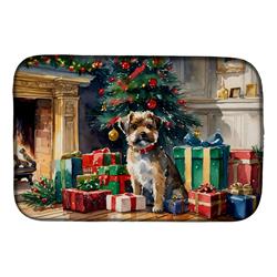 0.2 x 21 x 14 in. Border Terrier Cozy Christmas Dish Drying Mat