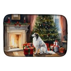 0.2 x 21 x 14 in. Borzoi Cozy Christmas Dish Drying Mat