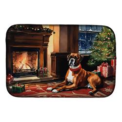0.2 x 21 x 14 in. Boxer Cozy Christmas Dish Drying Mat