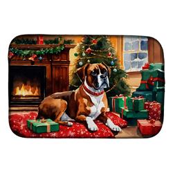 0.2 x 21 x 14 in. Boxer Cozy Christmas Dish Drying Mat