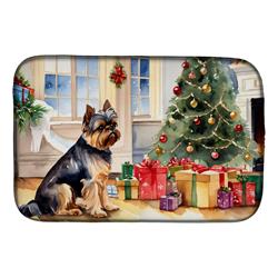0.2 x 21 x 14 in. Brussels Griffon Cozy Christmas Dish Drying Mat
