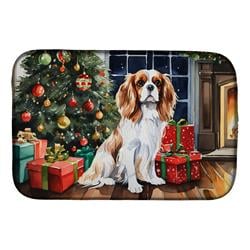 0.2 x 21 x 14 in. Cavalier Spaniel Cozy Christmas Dish Drying Mat