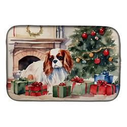 0.2 x 21 x 14 in. Cavalier Spaniel Cozy Christmas Dish Drying Mat