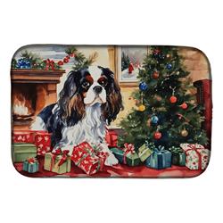 0.2 x 21 x 14 in. Cavalier Spaniel Cozy Christmas Dish Drying Mat