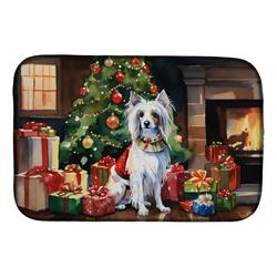 0.2 x 21 x 14 in. Chinese Crested Cozy Christmas Dish Drying Mat