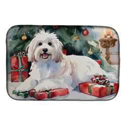 0.2 x 21 x 14 in. Coton De Tulear Cozy Christmas Dish Drying Mat