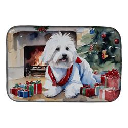 0.2 x 21 x 14 in. Coton De Tulear Cozy Christmas Dish Drying Mat