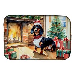 0.2 x 21 x 14 in. Dachshund Cozy Christmas Dish Drying Mat