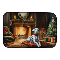0.2 x 21 x 14 in. Dalmatian Cozy Christmas Dish Drying Mat