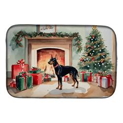0.2 x 21 x 14 in. Doberman Pinscher Cozy Christmas Dish Drying Mat