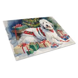 DAC2717LCB 0.2 x 15 x 12 in. Old English Sheepdog Cozy Christmas Glass Cutting Board, Large