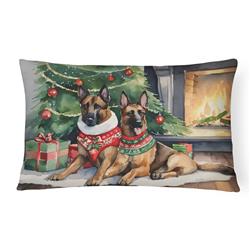3 x 16 x 12 in. Belgian Malinois Cozy Christmas Throw Pillow