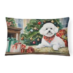 3 x 16 x 12 in. Bichon Frise Cozy Christmas Throw Pillow