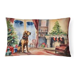 3 x 16 x 12 in. Bloodhound Cozy Christmas Throw Pillow