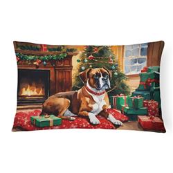 3 x 16 x 12 in. Boxer Cozy Christmas Throw Pillow