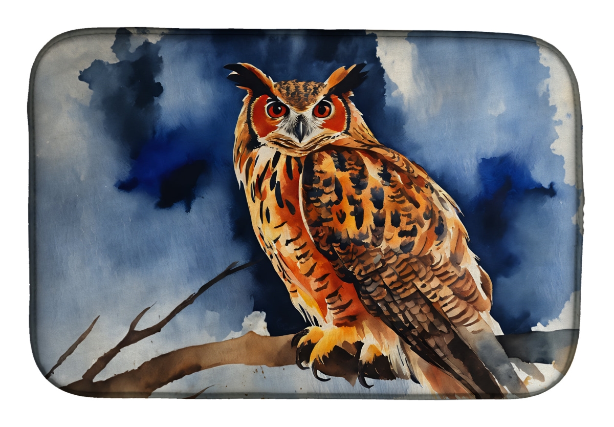 DAC3222DDM 21 x 14 in.  Eurasian Eagle Owl Dish Drying Mat