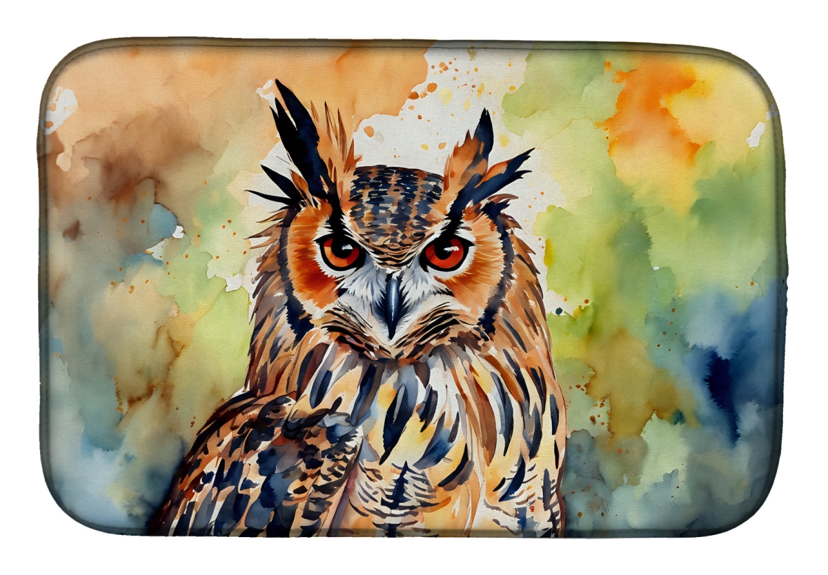 DAC3223DDM 21 x 14 in.  Eurasian Eagle Owl Dish Drying Mat