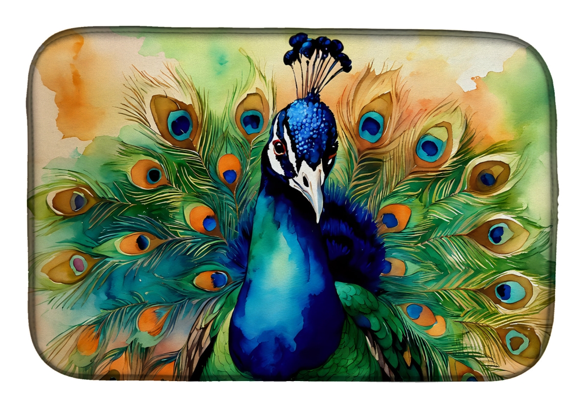 DAC3248DDM 21 x 14 in.  Peacock Dish Drying Mat