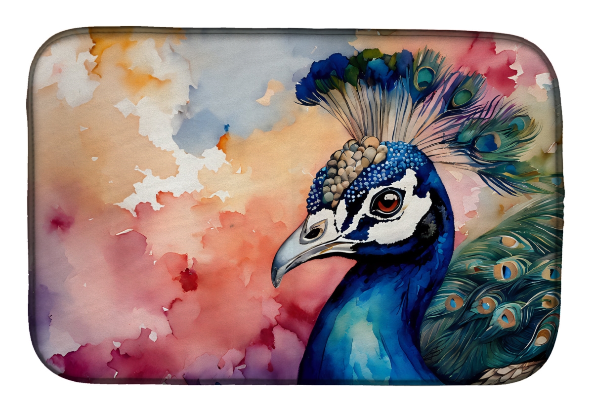 DAC3249DDM 21 x 14 in.  Peacock Dish Drying Mat