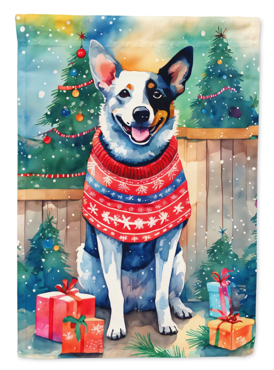 DAC3335GF 15.5 x 11.25 in. Australian Cattle Dog Christmas Polyester Fabric Garden Flag