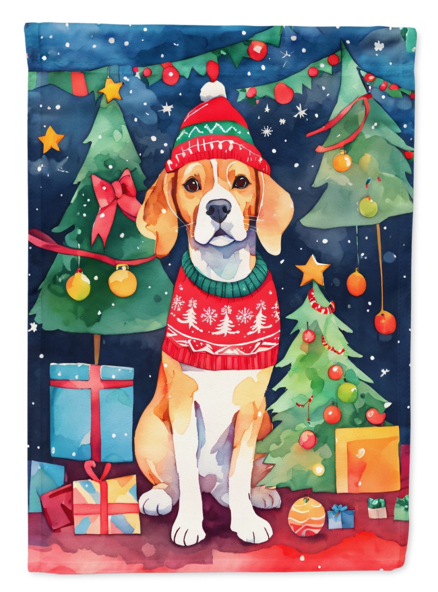 DAC3349GF 15.5 x 11.25 in. Beagle Christmas Polyester Fabric Garden Flag