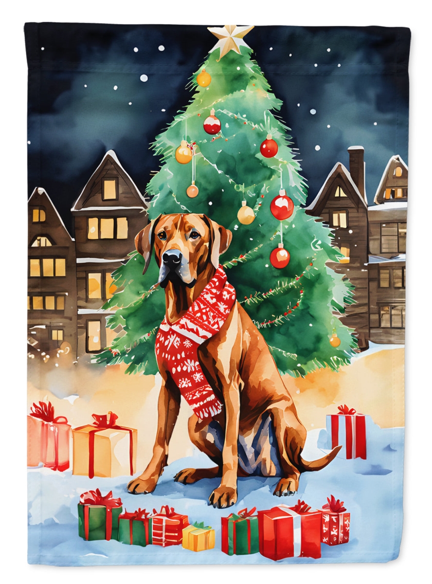 DAC3606GF 15.5 x 11.25 in. Rhodesian Ridgeback Christmas Polyester Fabric Garden Flag