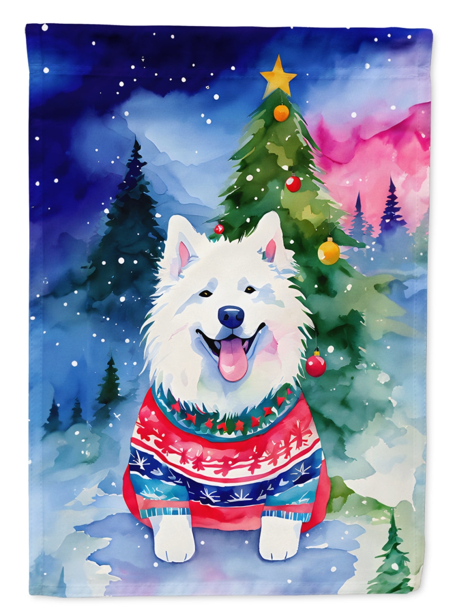 DAC3619GF 15.5 x 11.25 in. Samoyed Christmas Polyester Fabric Garden Flag