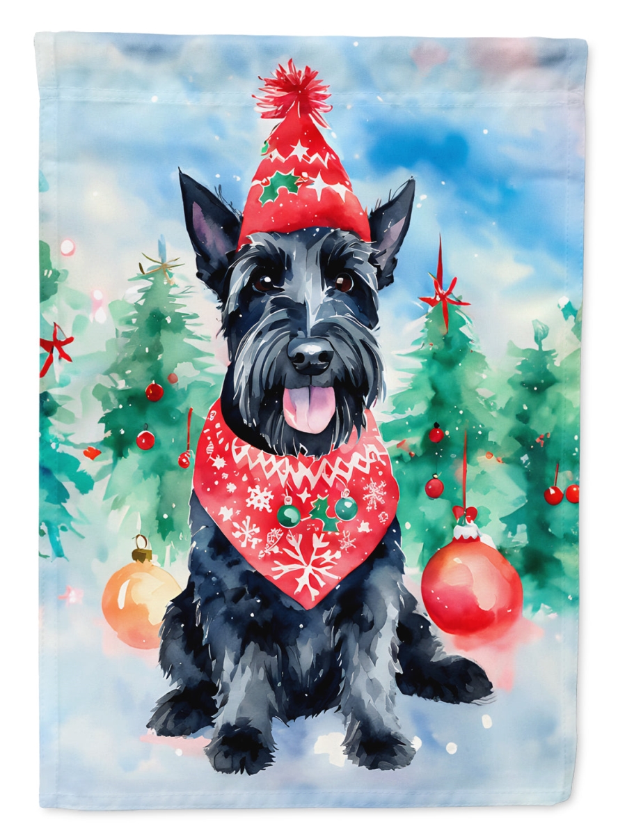 DAC3632GF 15.5 x 11.25 in. Scottish Terrier Christmas Polyester Fabric Garden Flag