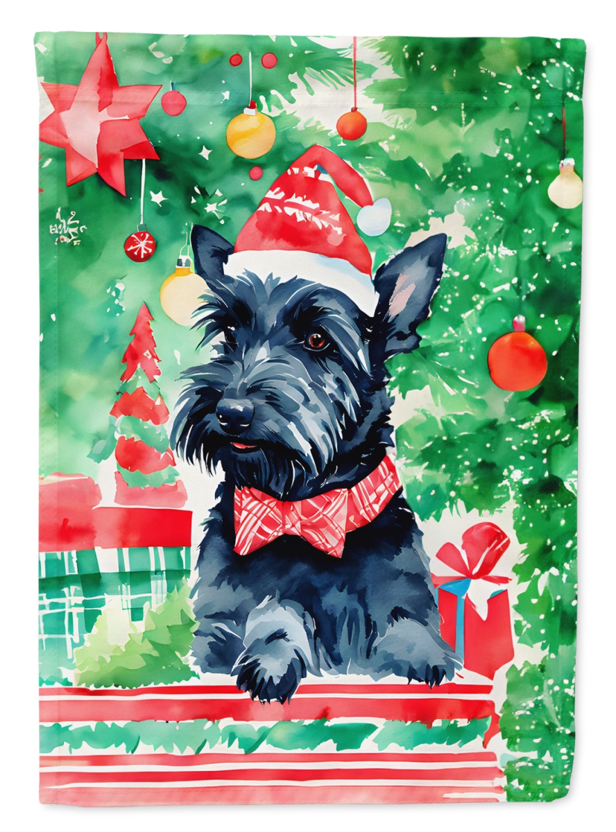 DAC3637GF 15.5 x 11.25 in. Scottish Terrier Christmas Polyester Fabric Garden Flag