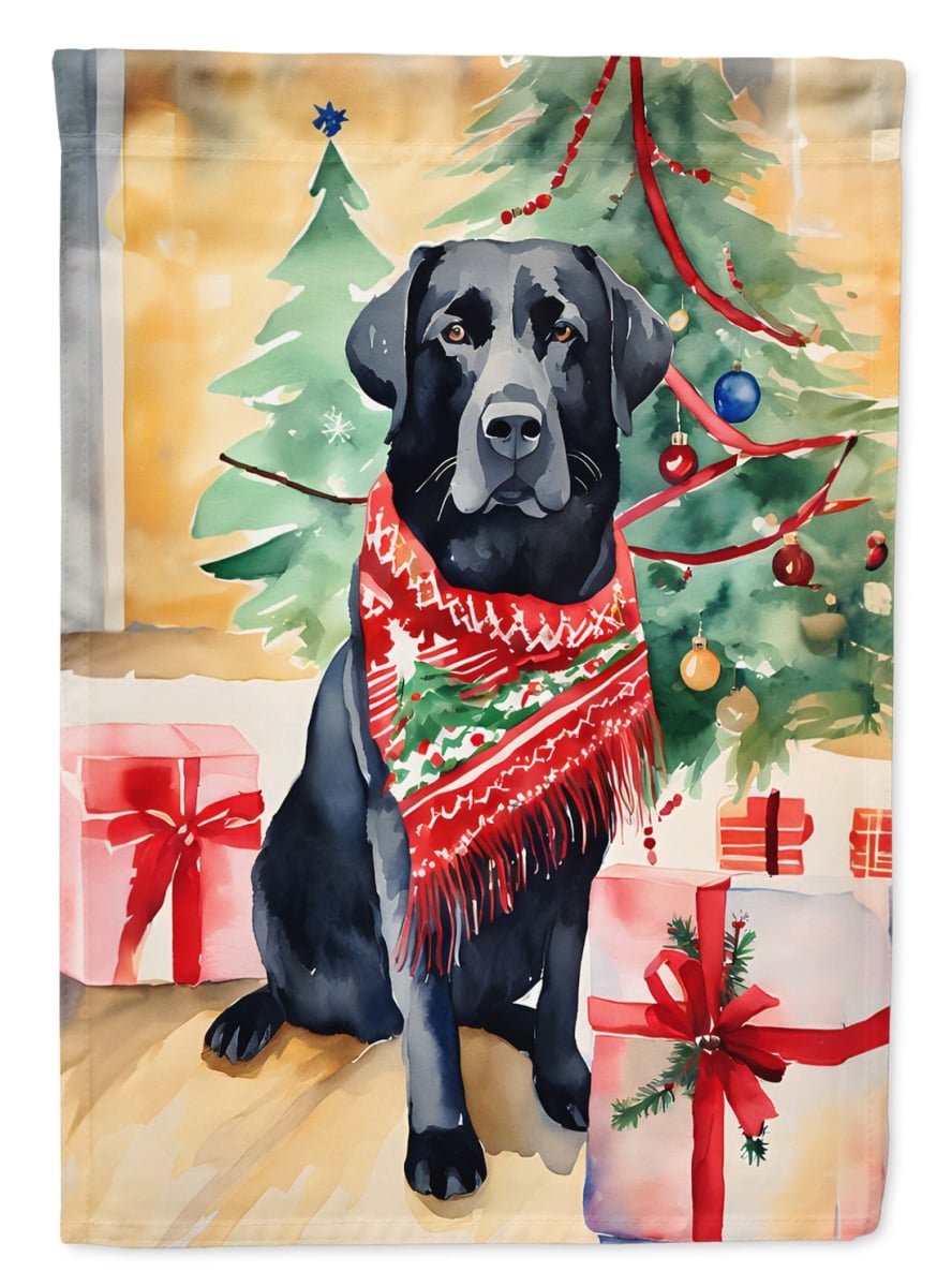 40 x 28 in. Unisex Black Labrador Retriever Christmas Polyester House Flag