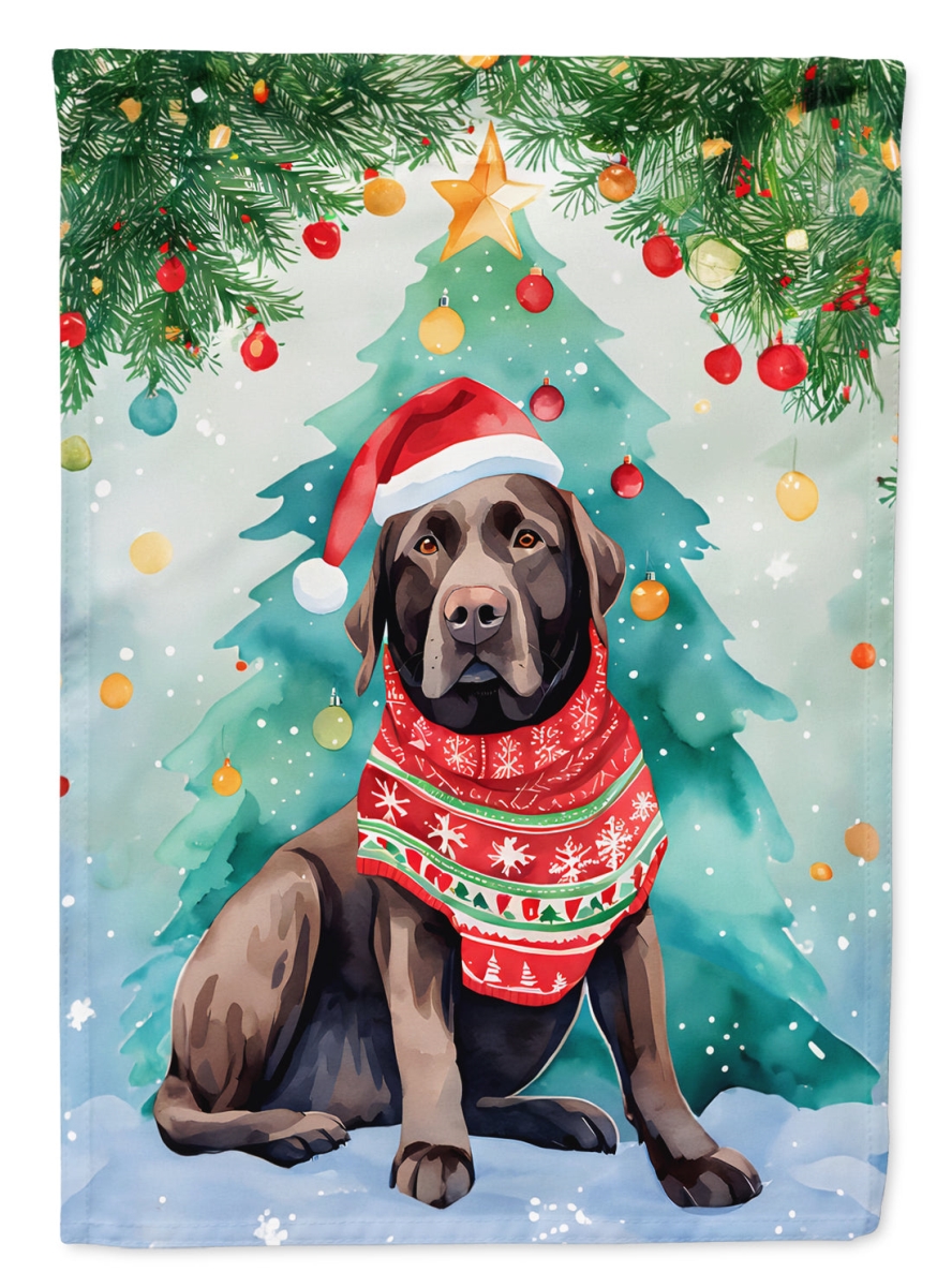 DAC3504CHF 40 x 28 in. Unisex Chocolate Labrador Retriever Christmas Polyester House Flag