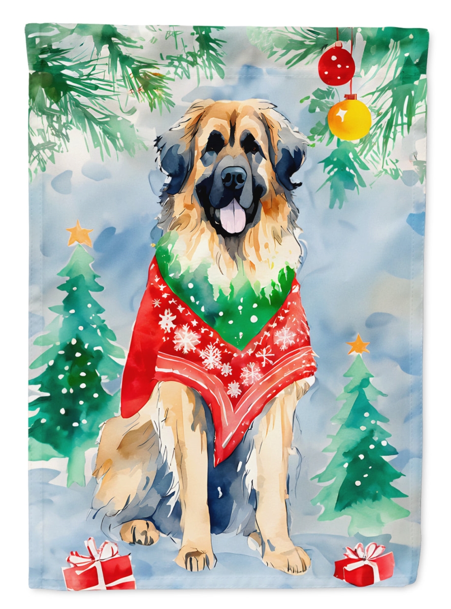 40 x 28 in. Unisex Leonberger Christmas Polyester House Flag