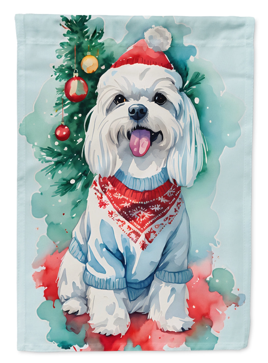 DAC3518CHF 40 x 28 in. Maltese Christmas Polyester House Flag