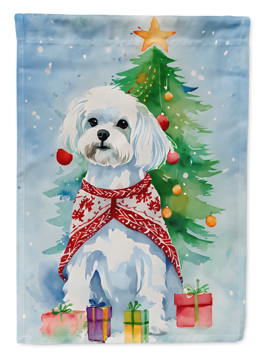 40 x 28 in. Unisex Maltese Christmas Polyester House Flag